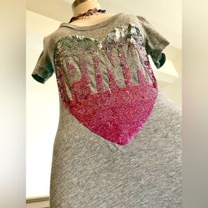 EUC S Y2K RARE HTF VS PINK Trending Fire Sequin Heart
